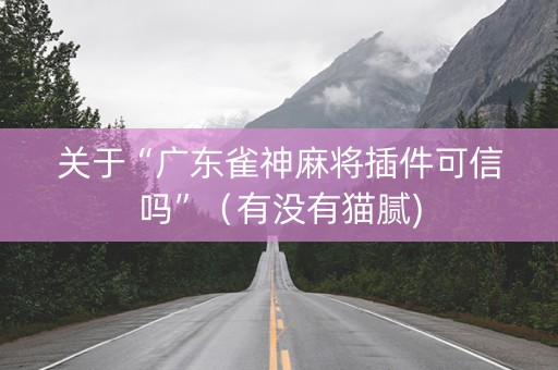 关于“广东雀神麻将插件可信吗”（有没有猫腻)