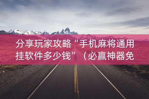 分享玩家攻略“手机麻将通用挂软件多少钱”（必赢神器免费安装)