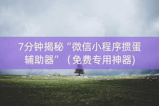 7分钟揭秘“微信小程序掼蛋辅助器”（免费专用神器)