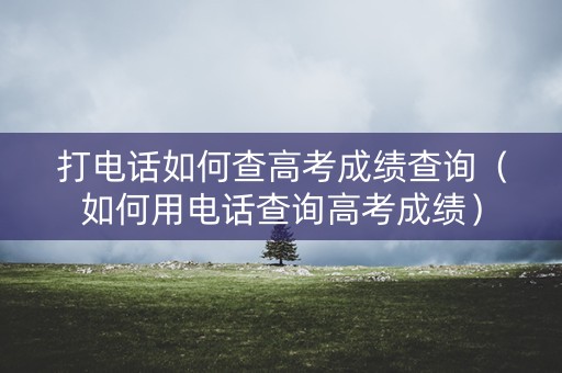 打电话如何查高考成绩查询（如何用电话查询高考成绩）