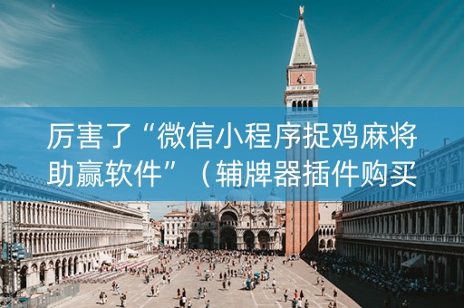 厉害了“微信小程序捉鸡麻将助赢软件”（辅牌器插件购买)