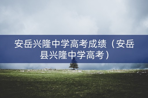 安岳兴隆中学高考成绩（安岳县兴隆中学高考）