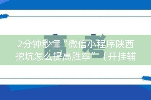 2分钟秒懂“微信小程序陕西挖坑怎么提高胜率”（开挂辅助器插件)