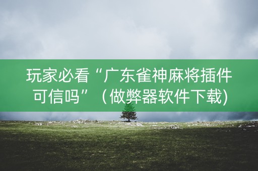 玩家必看“广东雀神麻将插件可信吗”（做弊器软件下载)