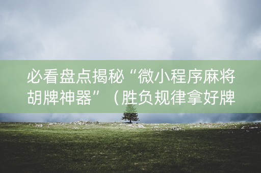 必看盘点揭秘“微小程序麻将胡牌神器”（胜负规律拿好牌)