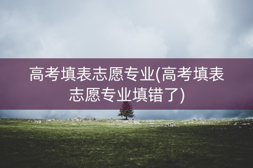 高考填表志愿专业(高考填表志愿专业填错了)