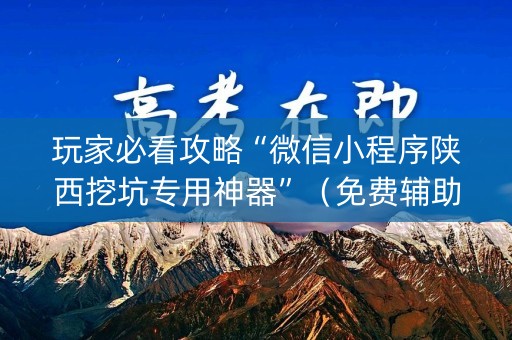 玩家必看攻略“微信小程序陕西挖坑专用神器”（免费辅助)