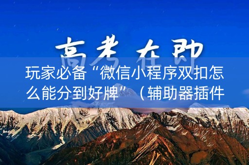 玩家必备“微信小程序双扣怎么能分到好牌”（辅助器插件)
