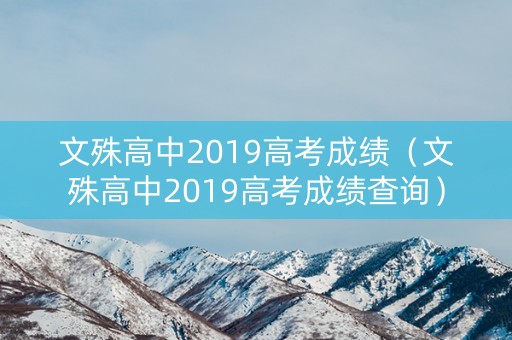 文殊高中2019高考成绩（文殊高中2019高考成绩查询）
