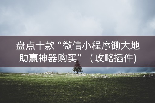 盘点十款“微信小程序锄大地助赢神器购买”（攻略插件)