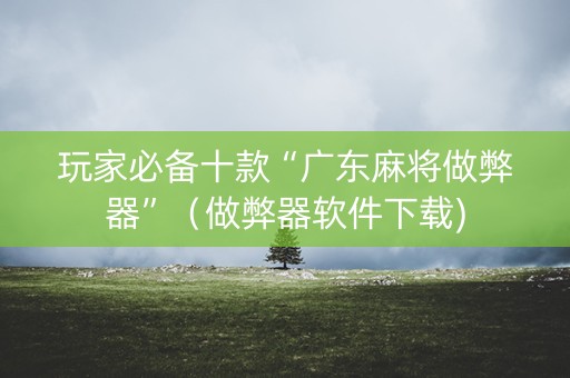 玩家必备十款“广东麻将做弊器”（做弊器软件下载)