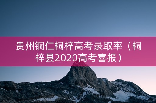贵州铜仁桐梓高考录取率（桐梓县2020高考喜报）