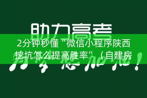 2分钟秒懂“微信小程序陕西挖坑怎么提高胜率”（自建房胜负规律)