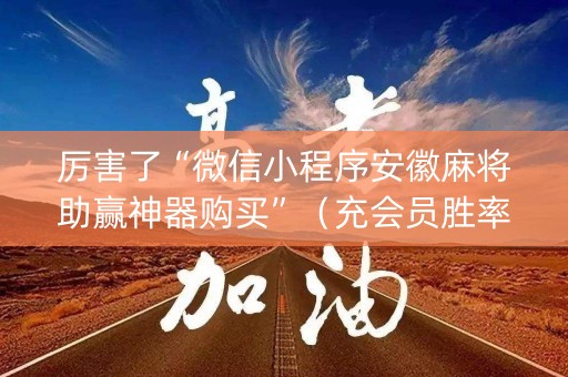 厉害了“微信小程序安徽麻将助赢神器购买”（充会员胜率高)