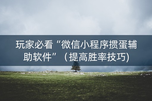 玩家必看“微信小程序掼蛋辅助软件”（提高胜率技巧)