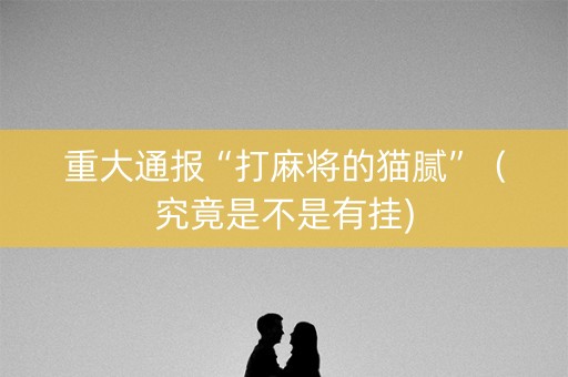 重大通报“打麻将的猫腻”（究竟是不是有挂)