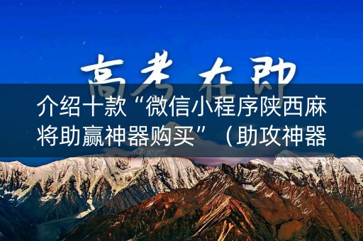介绍十款“微信小程序陕西麻将助赢神器购买”（助攻神器)