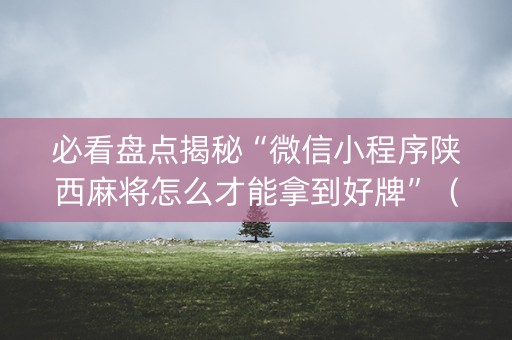 必看盘点揭秘“微信小程序陕西麻将怎么才能拿到好牌”（胜负规律拿好牌)
