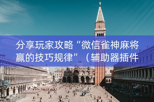 分享玩家攻略“微信雀神麻将赢的技巧规律”（辅助器插件)