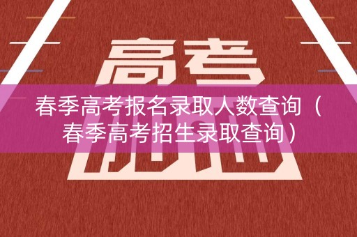 春季高考报名录取人数查询（春季高考招生录取查询）