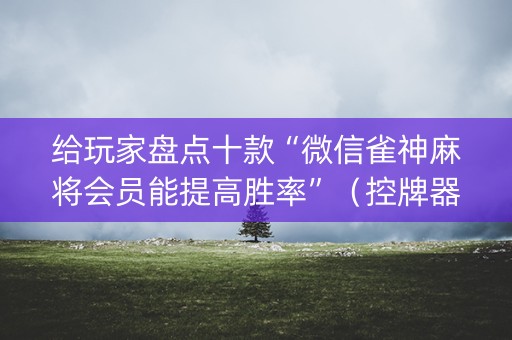给玩家盘点十款“微信雀神麻将会员能提高胜率”（控牌器)