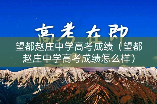 望都赵庄中学高考成绩（望都赵庄中学高考成绩怎么样）