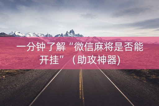 一分钟了解“微信麻将是否能开挂”（助攻神器)
