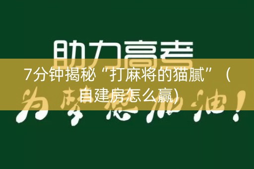 7分钟揭秘“打麻将的猫腻”（自建房怎么赢)