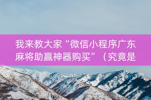 我来教大家“微信小程序广东麻将助赢神器购买”（究竟是不是有挂)