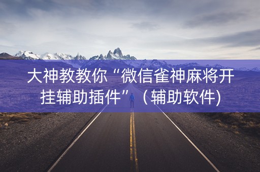 大神教教你“微信雀神麻将开挂辅助插件”（辅助软件)