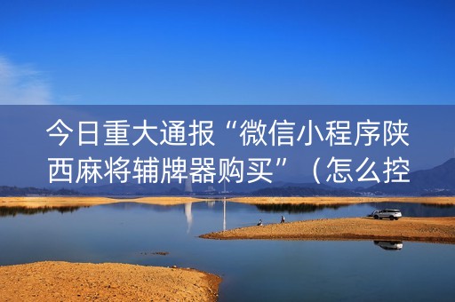 今日重大通报“微信小程序陕西麻将辅牌器购买”（怎么控制输赢)