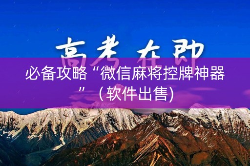 必备攻略“微信麻将控牌神器”（软件出售)