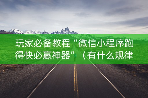 玩家必备教程“微信小程序跑得快必赢神器”（有什么规律)