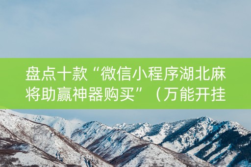盘点十款“微信小程序湖北麻将助赢神器购买”（万能开挂器)