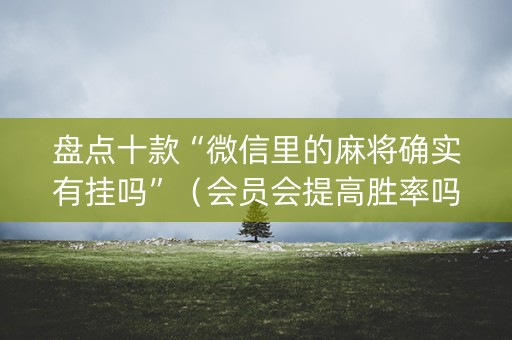 盘点十款“微信里的麻将确实有挂吗”（会员会提高胜率吗)