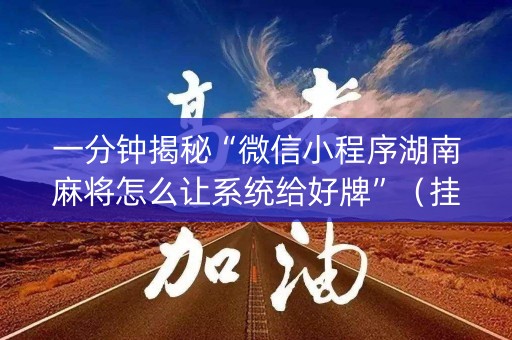 一分钟揭秘“微信小程序湖南麻将怎么让系统给好牌”（挂件神器)