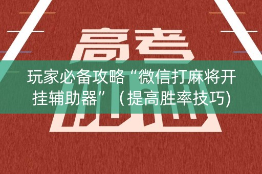玩家必备攻略“微信打麻将开挂辅助器”（提高胜率技巧)