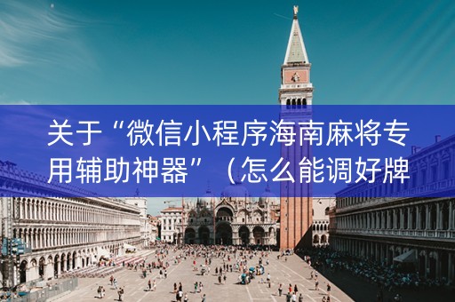 关于“微信小程序海南麻将专用辅助神器”（怎么能调好牌)