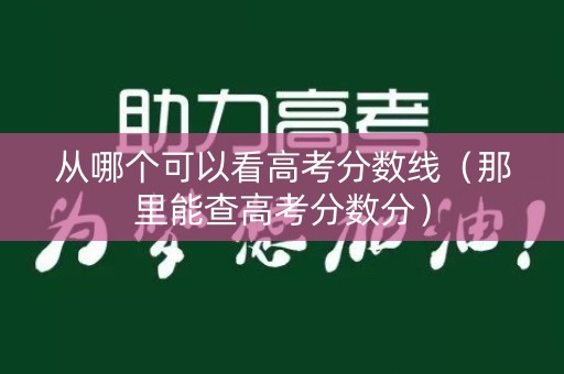 从哪个可以看高考分数线（那里能查高考分数分）