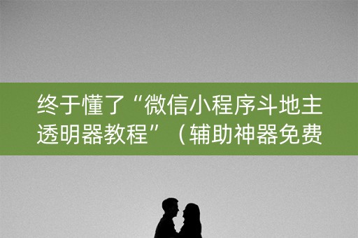 终于懂了“微信小程序斗地主透明器教程”（辅助神器免费)