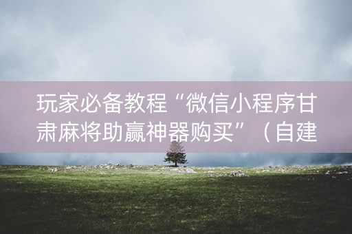 玩家必备教程“微信小程序甘肃麻将助赢神器购买”（自建房怎么拿好牌)