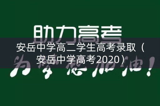 安岳中学高二学生高考录取（安岳中学高考2020）