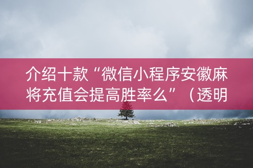 介绍十款“微信小程序安徽麻将充值会提高胜率么”（透明器教程)