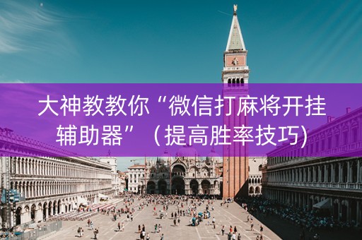 大神教教你“微信打麻将开挂辅助器”（提高胜率技巧)