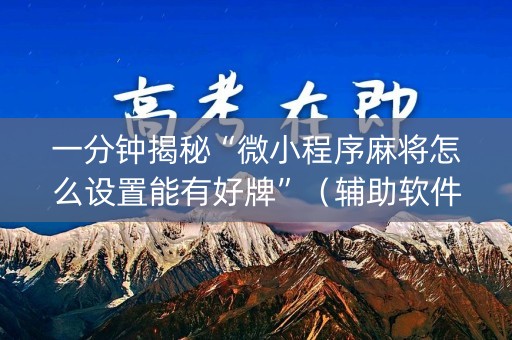 一分钟揭秘“微小程序麻将怎么设置能有好牌”（辅助软件)