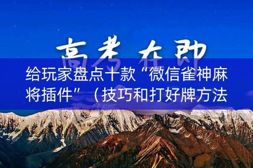给玩家盘点十款“微信雀神麻将插件”（技巧和打好牌方法)