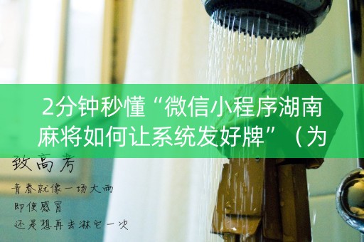 2分钟秒懂“微信小程序湖南麻将如何让系统发好牌”（为什么有人一直赢)