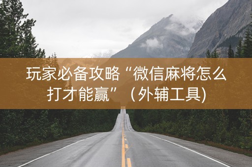 玩家必备攻略“微信麻将怎么打才能赢”（外辅工具)
