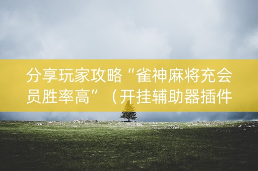 分享玩家攻略“雀神麻将充会员胜率高”（开挂辅助器插件)
