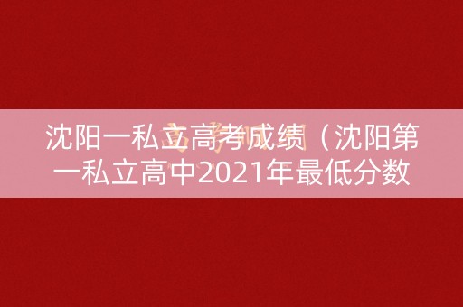 沈阳一私立高考成绩（沈阳第一私立高中2021年最低分数线）